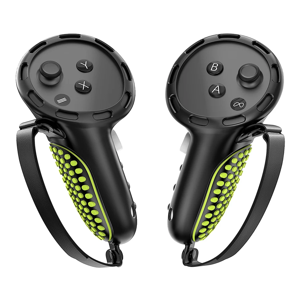 Silicone Handle Cover with Adjustable Strap for Quest 3