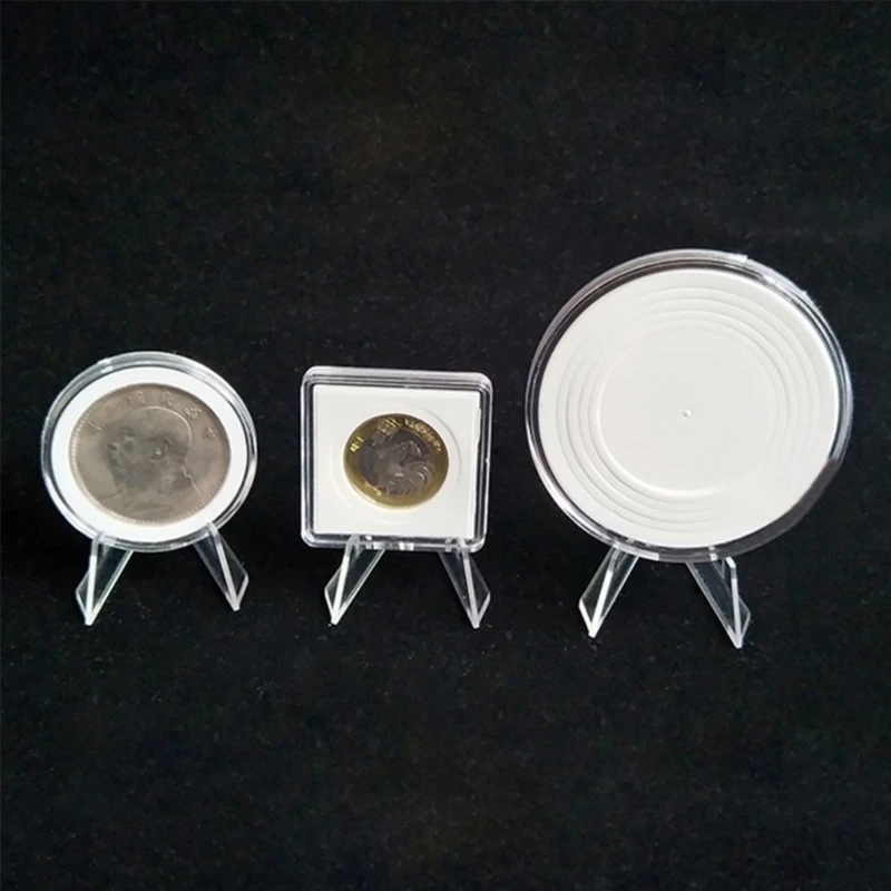 5Pcs Acryl Mini Münze Display-ständer Kleine Staffelei Rack Regal für Pokemon Karte Gedenk Herausforderung Münzen Kapsel Medaille halter – Detail 3