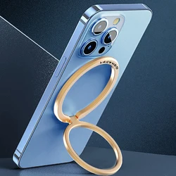 Enhanced Magnetic Metal Finger Ring Holder - Universal Portable Desktop Stand (Golden)