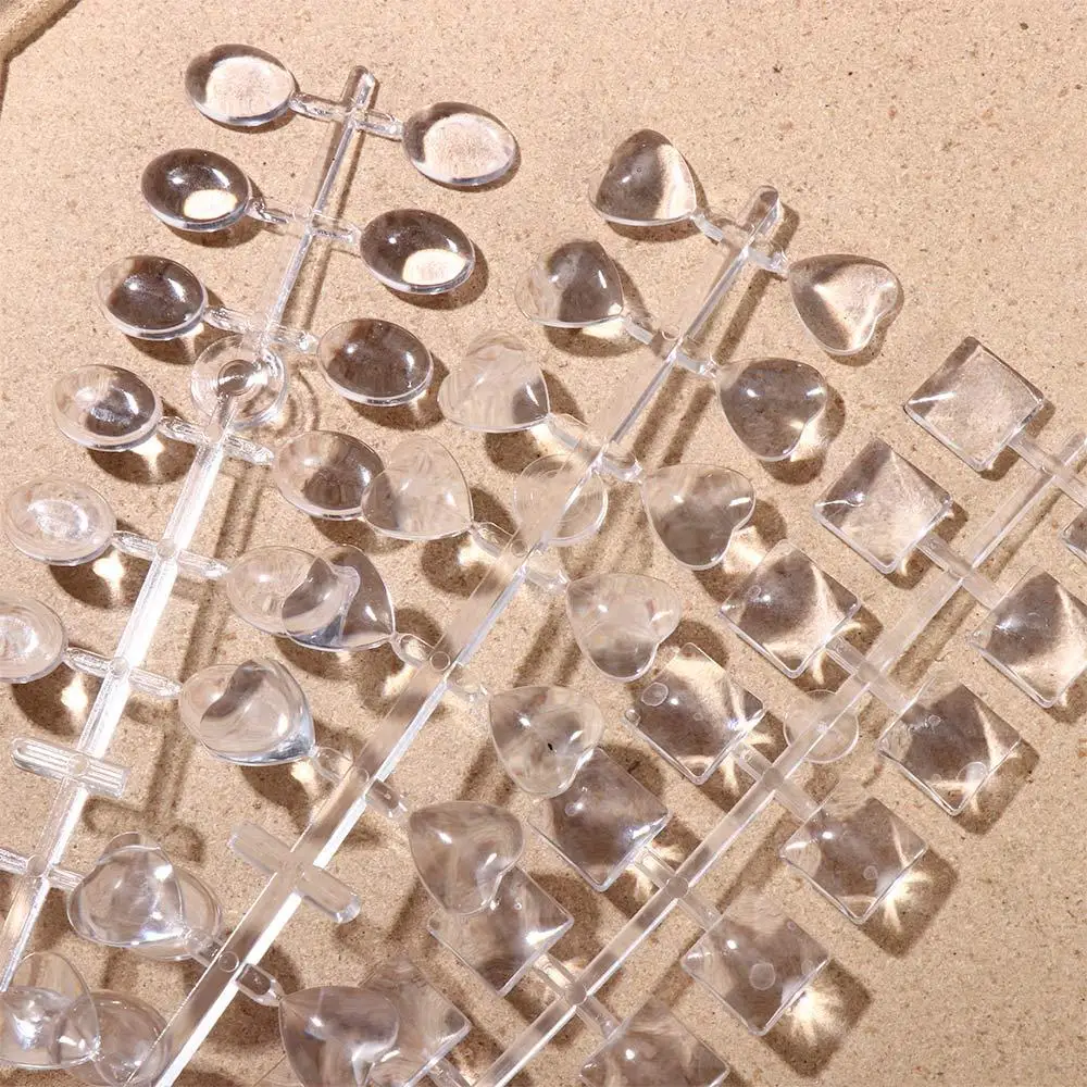 Square Acrylic Heart Shape Nail Polish Practice Color Showing Shelf Nail Tools Clear Nail Color Card Nail Color Display