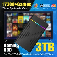 Boîte de lancement de disque dur de jeu Portable de 3 to/Retrobat/Playnite Console de jeu rétro avec plus de 17300 jeux AAA/3D/Retro pour PS4/PS3/PS2/Switch/Wii 1