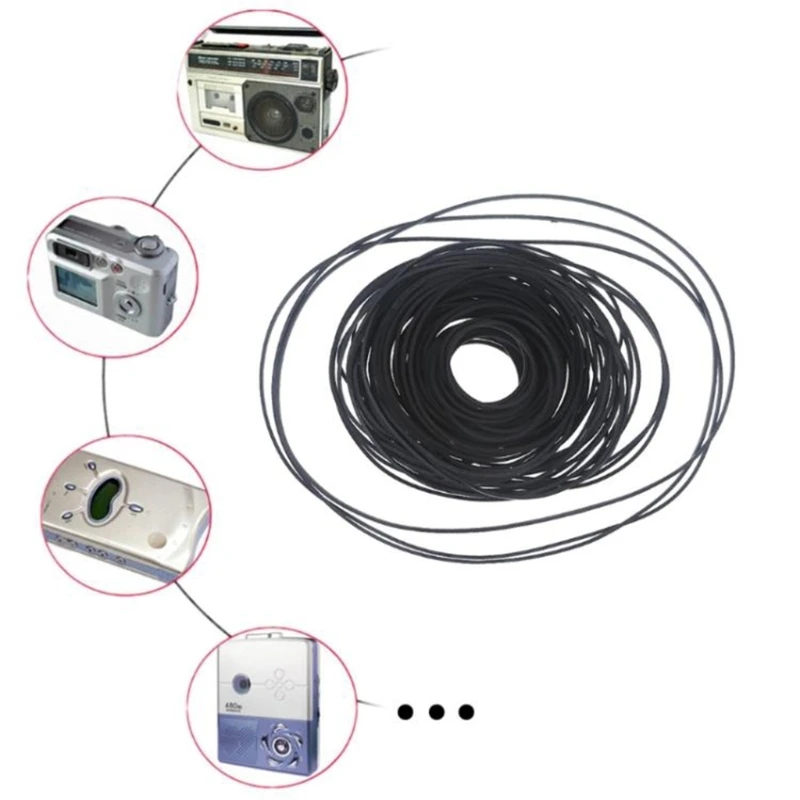 Mix Size Rubber Belts Cassette Tape Machine Belt Set for Recorders and Drives 30/50/100/120Pcs cassette tape belts,cassette tape belt,recorder tape drive accessories,recorder tape accessories,audio accessories