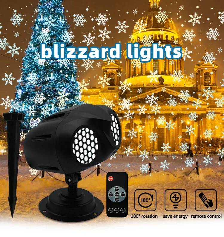 Description Picture 3 of itemDouble Tube LED Snowflake Projector Lights Christmas Projection Waterproof Outdoor Lamp Snow Spotlight For Holiday Party Lights