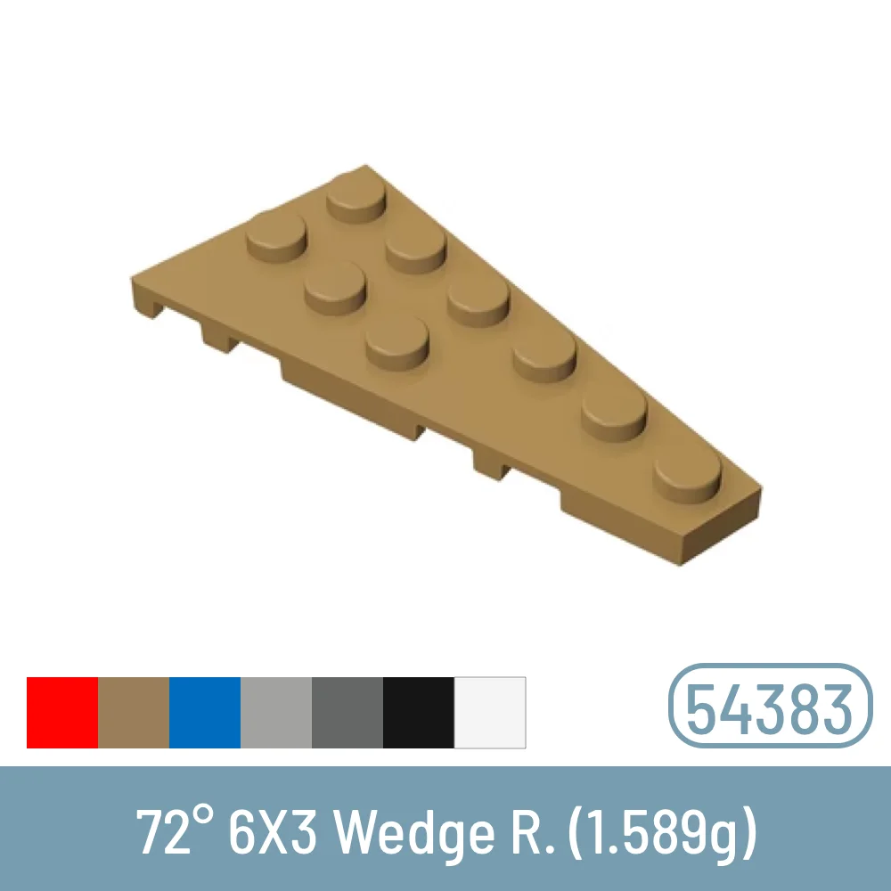 

30 Pcs / Lot DIY Building Blocks Size Compatible With 54383 Brick Plastic 72° 6X3 Wedge R. Toys for Children