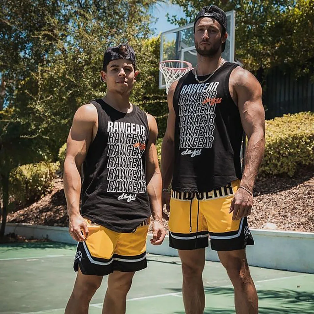 

Rawgear Sports Fitness Running Basketball Training Leisure Muscle Fitness Breathable Pure Cotton Four Seasons New Tank Top