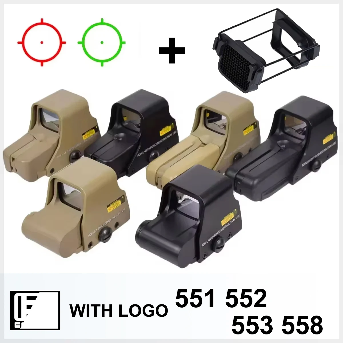 Riflescope 551 552 553 Green Red Dot Sight Reflex Optics Holographic Eotech Hunting Collimator Airsoft 20mm