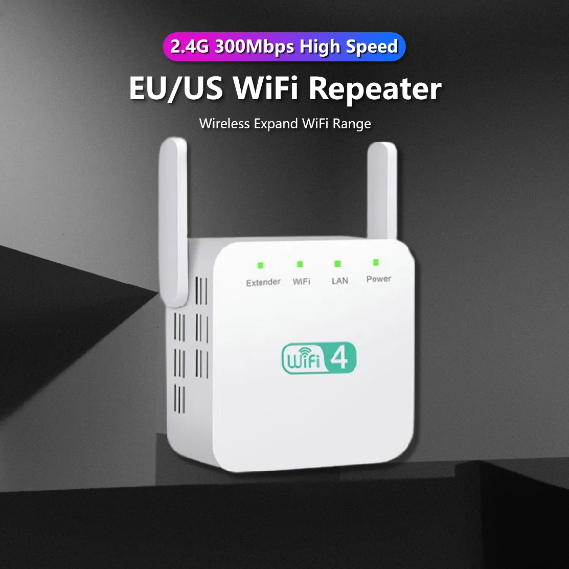 2.4Ghz Wifi Extender Wireless A Lungo Raggio Wifi Booster 300Mbps Adattatore Amplificatore Wi-Fi Ripetitore Di Segnale Wi-Fi Con Doppia Antenna