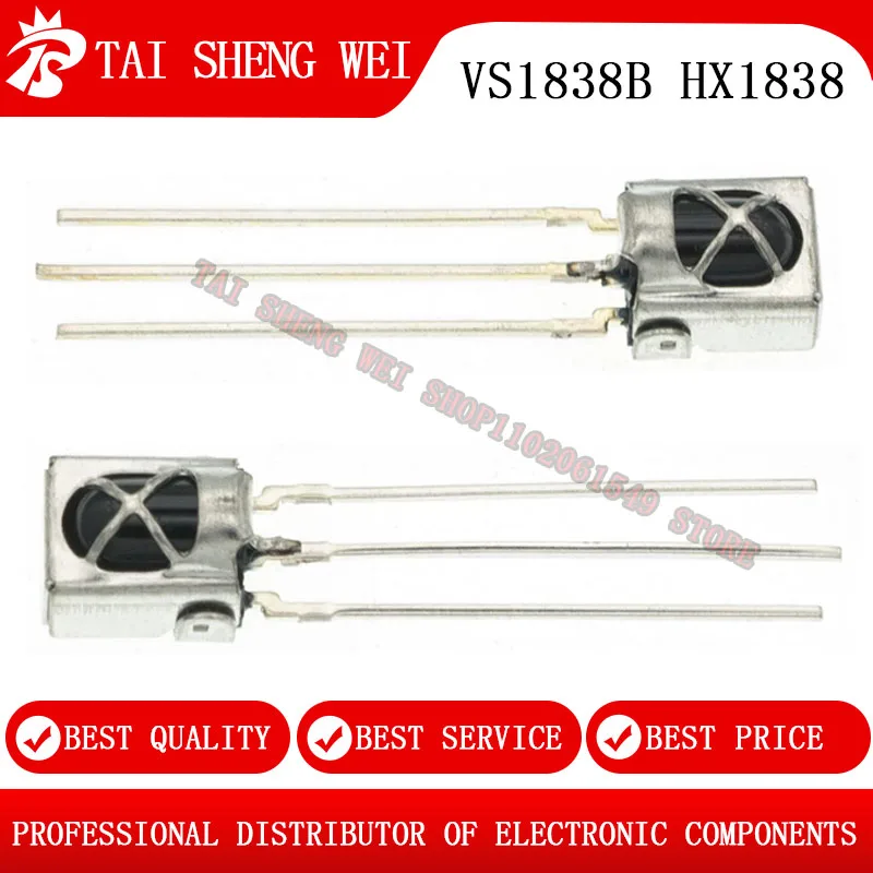

10pcs HX1838 / VS1838 VS1838B 1838 eneral integration universal infrared receiving head/Infrared sensor with shielding
