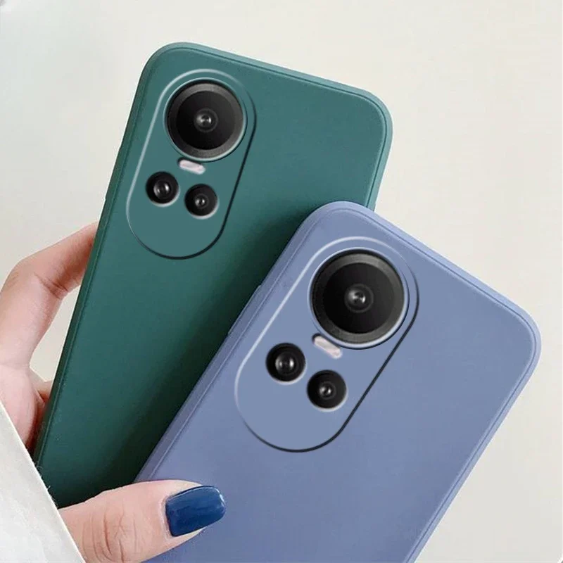 Oppo Reno 10 5g 용 케이스 OPPO Reno10 5G Pro 쉘 보호 Coque 용 액체 실리콘 범퍼 충격 방지 TPU 소프트 폰 커버