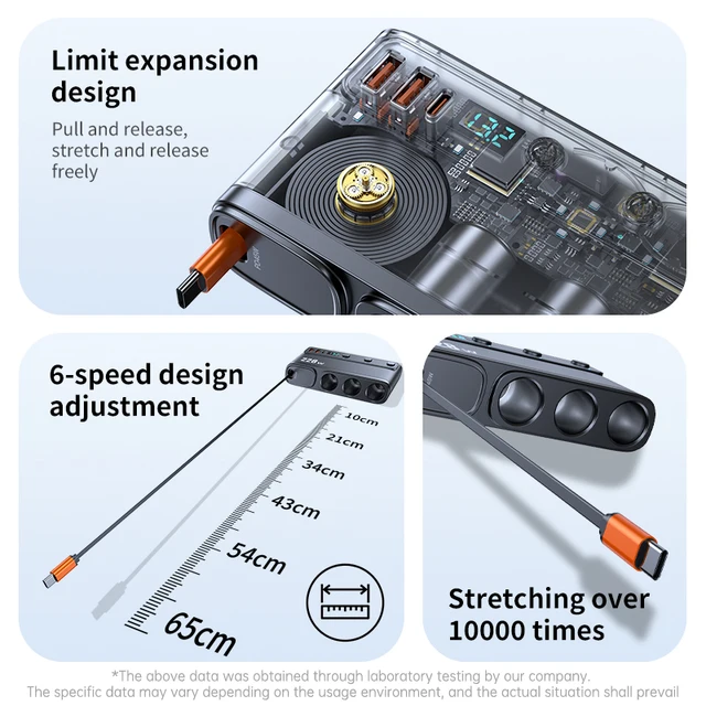 9-in-1 Cigarette Lighter Splitter – 228W USB-C Car Charger Adapter with QC3.0, PD45W Fast Charging, Telescopic Cable, and LED Voltage Display (12V/24V) 4