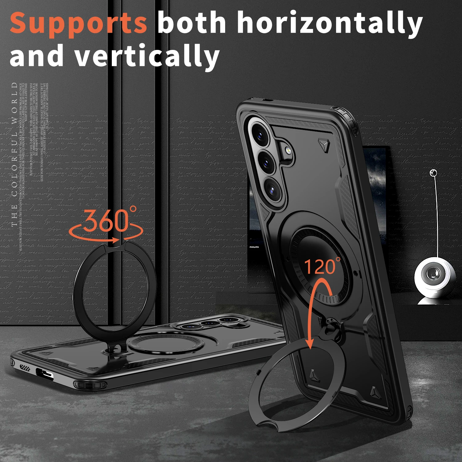 360° Rotating Magnetic Stand Holder Shockproof Armor Tough Phone Case