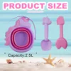 Foldable Bucket Beach Shovel Sandbox Toys Cute Unicorn Dinosaur Toys for Kids Travel Collapsible Bucket Sand Tool Kits for Girls 2
