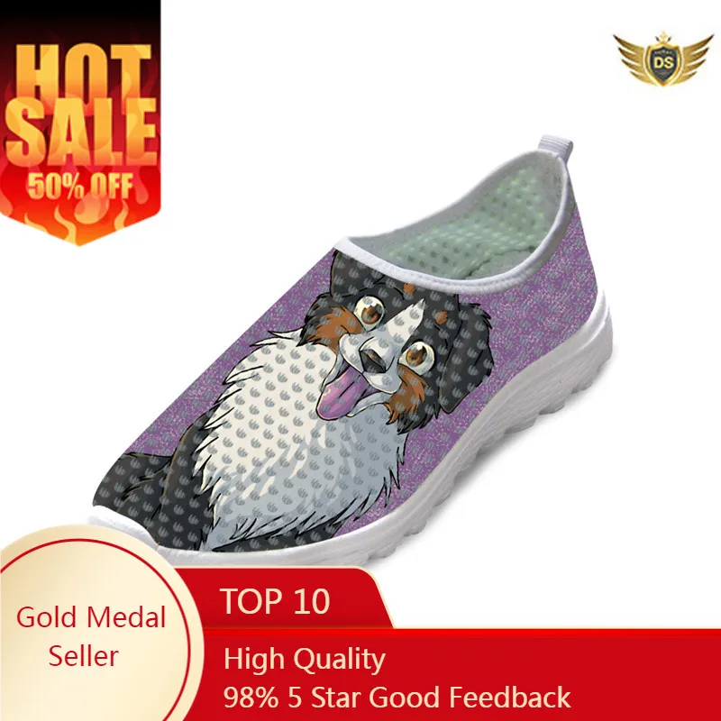 Mesh breathable Summer women's shoes comfortable feet sense Bernese Mountain Dog printed dames sneakers ladies trainers