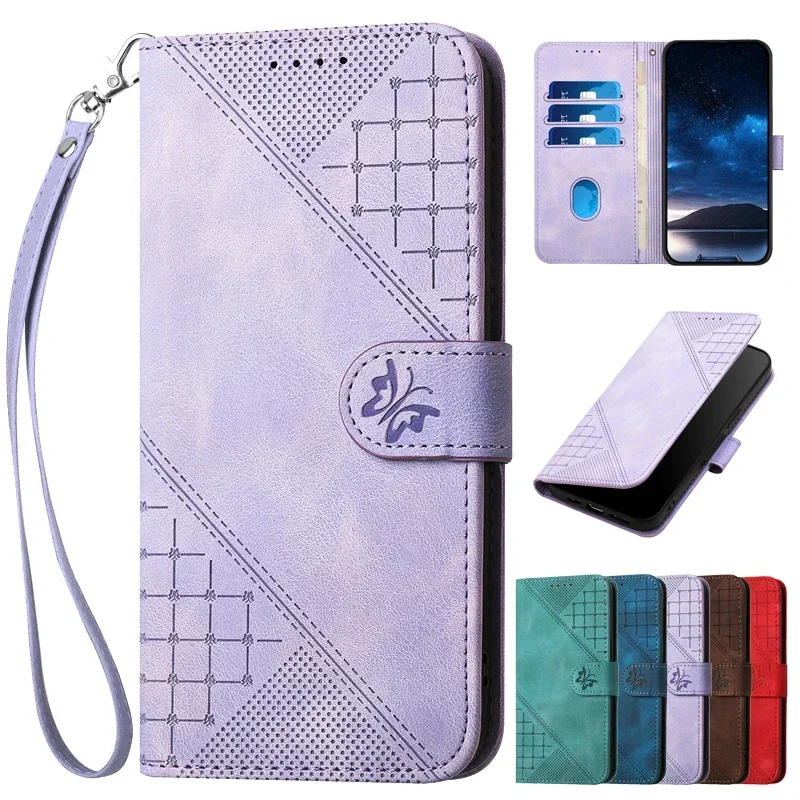 Floral Leather Phone Case Wallet with Card Holder and Hasp Closure