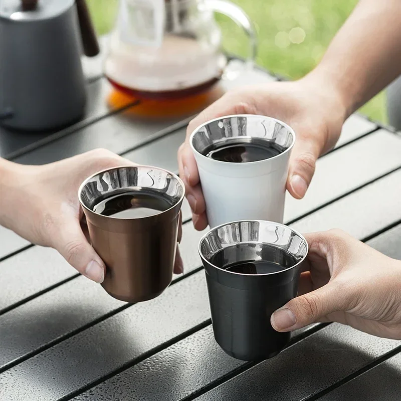 Outdoor Camping Espresso Mug Thickened 304 Stainless Steel Double