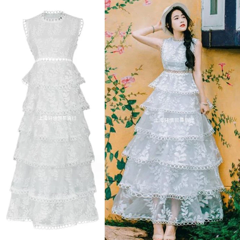 

Lace Embroidery Hollow Out Holiday Birthday Party Dress Summer Beach Women Fashion Sexy Elegant Party Casual Women Dresses