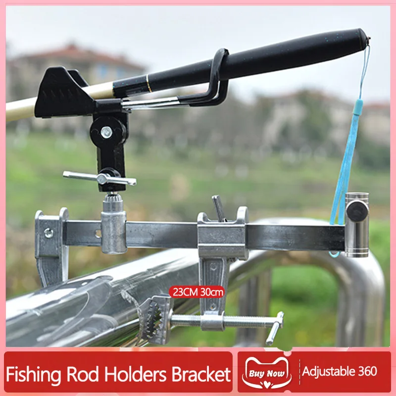 Fishing Rod Bracket Fishing Support Rod Holder Temperature Resistance Fishing Support Heavy Duty Metal Universal Clamp-On Boat D