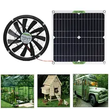 100w painel solar alimentado ventilador 10 Polegada mini ventilador de exaustão solar para cachorro frango casa estufa rv carro ventilador carregador