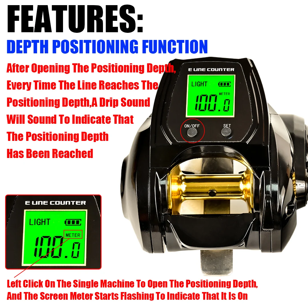 Aluminum Alloy Surf Fishing Reel with Electronic 6.3:1 High Speed Ratio Powerful 12kg Drag Digital Display fishing reel fishing tackle accessory