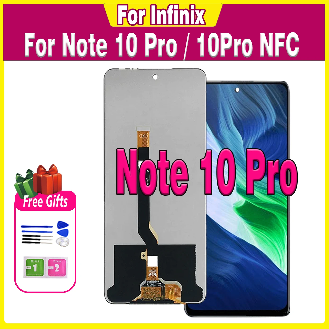 

6.95" For Infinix Note 10 Pro LCD Display Touch Screen For Note10Pro NFC LCD X695C X695 X695D Replacement Digitizer Assembly