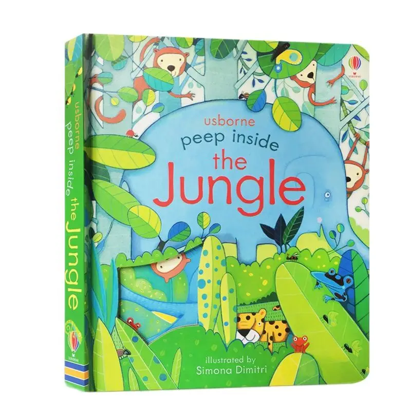 Originale Inglese Educativi Libri Illustrati Peep All'Interno Della Giungla Per Il Bambino Prima Infanzia Regalo Dei Bambini Libro Di Lettura