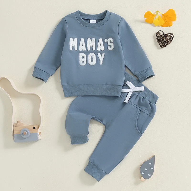 Toddler Boys Letter Sweatshirt & Pants Set 2