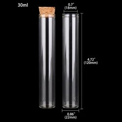 10-Piece Set of Glass Test Tubes with Cork Stoppers for DIY Crafts and Wedding Favors (30ml-22x120mm)