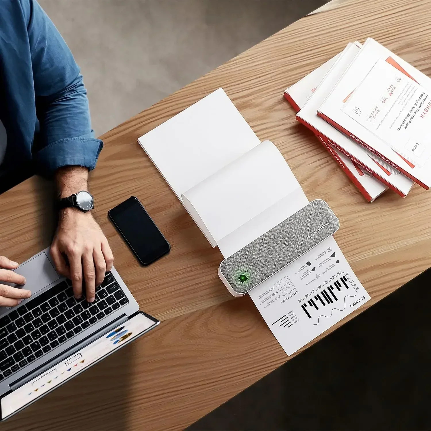 Thermal Printer Paper A4 Size 210X297mm Thermal Paper 100 Sheets, Compatible with ITP01/A40 Continual Feeding Thermal Paper