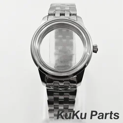 Cocktails Stainless Steel Watch Case with S Crown, 33MM/40MM, Arch Glass & Transparent Backcover (33MM Case With Strap)