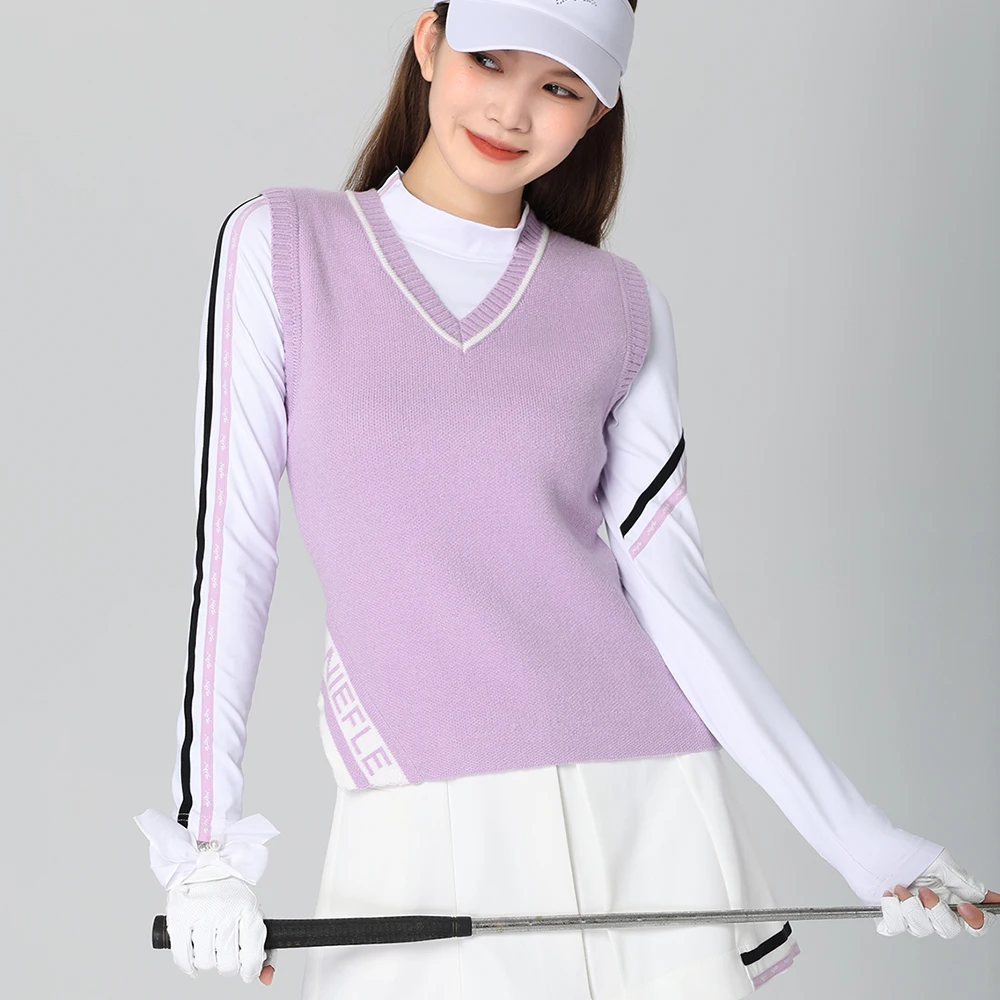 Winter Golf Women's Knitted Sweater Sleeveless Wear Resistant Versatile Short Skirt Outdoor Leisure Sports