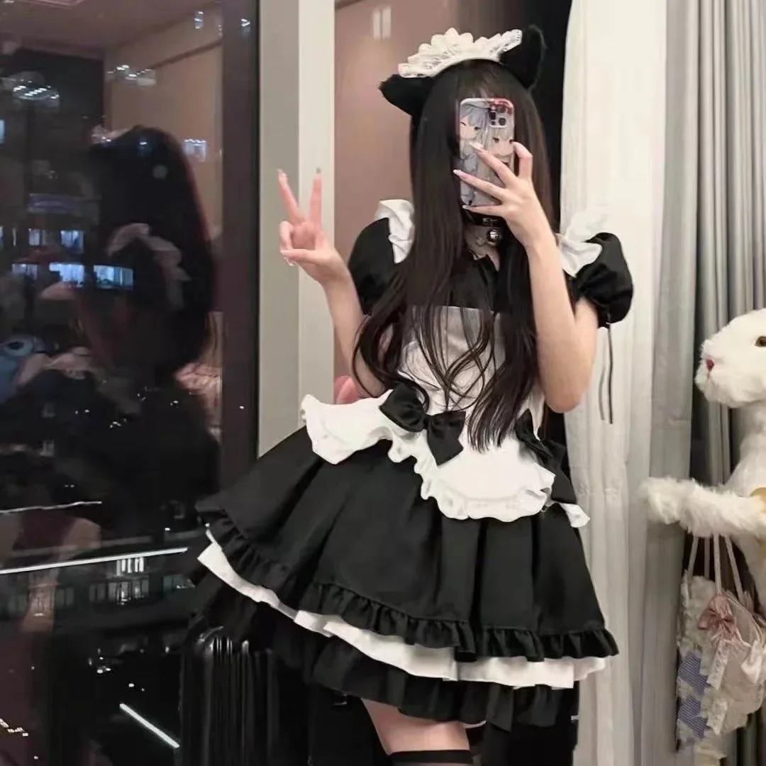Lolita Dress Lolita Suspender Dress Lolita Cosplay Costumes Large Size Tie up Maid Anime Costume For Daily Wear