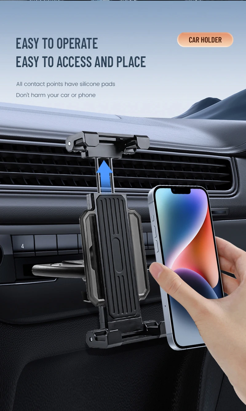 Universal Car Tablet Stand Phone Holder Auto CD Slot Mount Bracket for iPad Pro For iPhone iPad Phone & Tablet Support 4-14 Inch