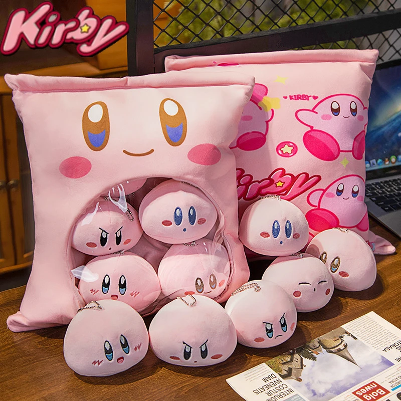 

Новинка, 6 шт., мультяшная звезда, Kirby, подушка в форме пакета для закусок, милая детская мягкая игрушка-кукла, кулон, детский подарок на день рождения