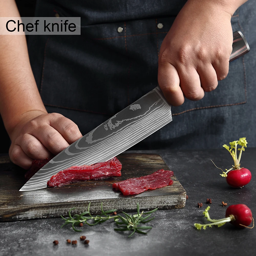Kitchen Knives XITUO Kitchen Chef Knives Set High Carbon Stainless Steel Sharp Boning Steak Knife Slicing Santoku Chef knife Cooking Tool kitchen knives