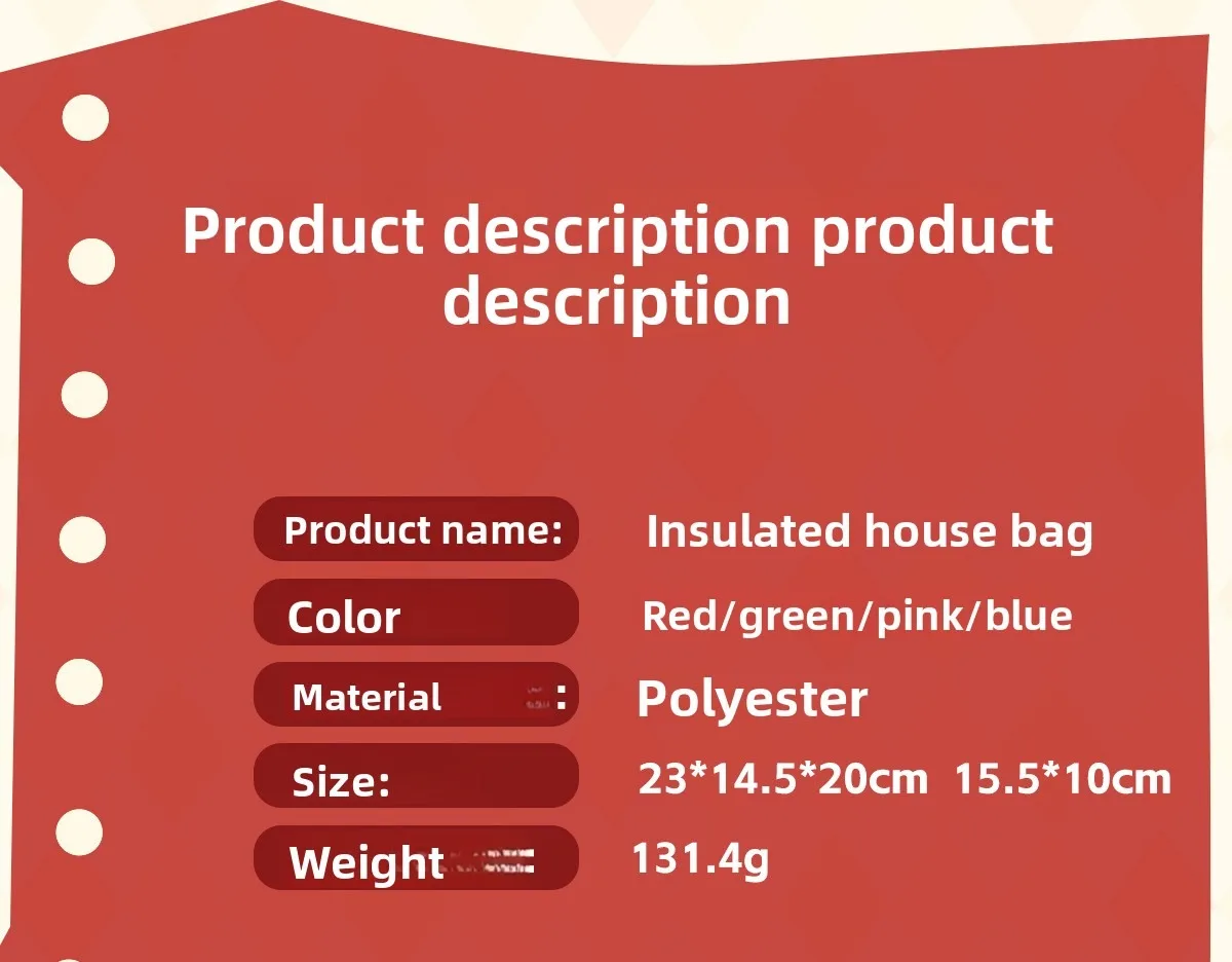 Apfel Kleines Haus Kosmetiktasche Kreative Lunchbox Tasche Student Mittagessen Bento Tasche Märchenhaus Wärmedämmung Mahlzeit Tasche – Detail 17