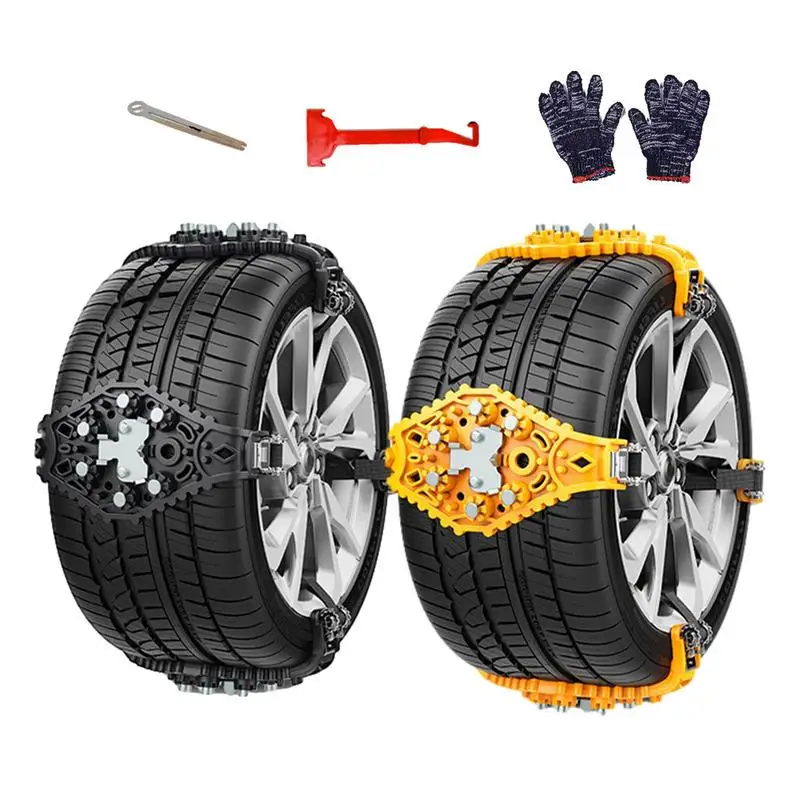 

4Pcs Tire Snow Chains for Cars Plastic Anti slip Ties Snow Mud sand Emergency Winter Automotive Safety Lockout Artifact Chains