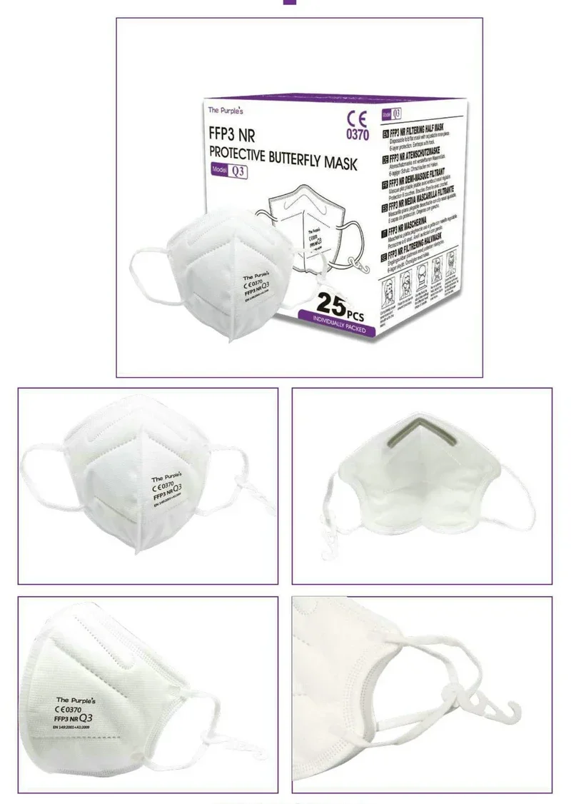 Gros plan sur le bord d'un masque de protection respiratoire avec les attaches.