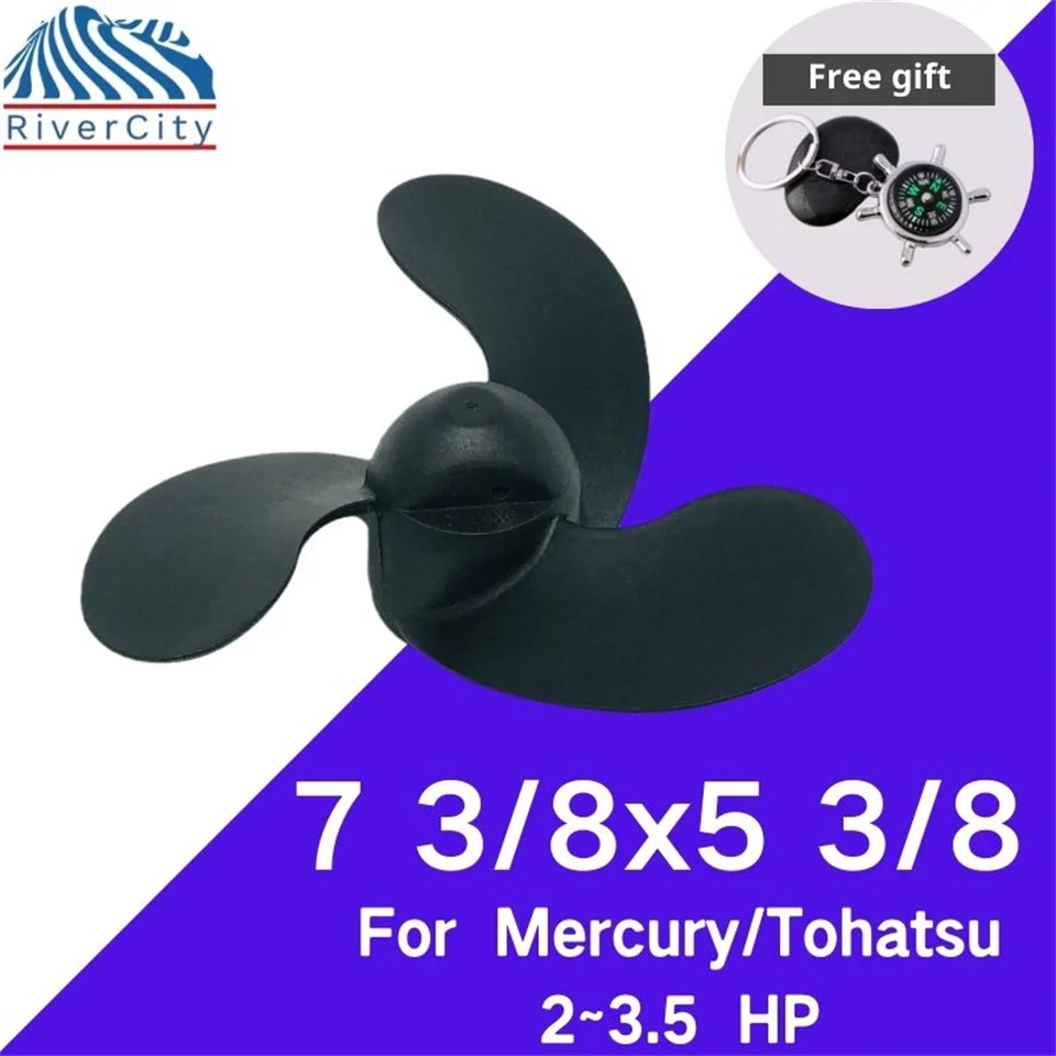 

For Mercury 2.5hp 3.3hp 3.5hp Outboard Propeller 7 3/8x5 3/8 Boat Motor Resin Plastic Screw Ship Marine Engine 3 Blade Spline