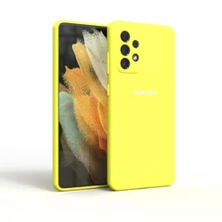 Silky Silicone Soft - Touch Protective Phone Case for A52 (YELLOW)