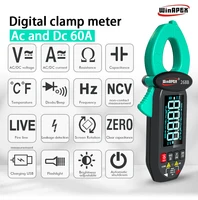 268B Digital Clamp Meter 60A 1000V AC DC Current Clamp True RMS Clamp Amperemeter Voltmeter Diode Temperature Capacitance Tester 1