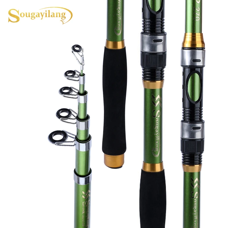 Sougayilang 1.8M-3.3M Portable Telescopic Carp Fishing Rod Hard FRP Carbon Fiber Fishing Rod Pesca