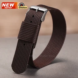 Durable Nylon Military - Style Watch Strap - Universal Replacement Wristband - 22mm (Brown)
