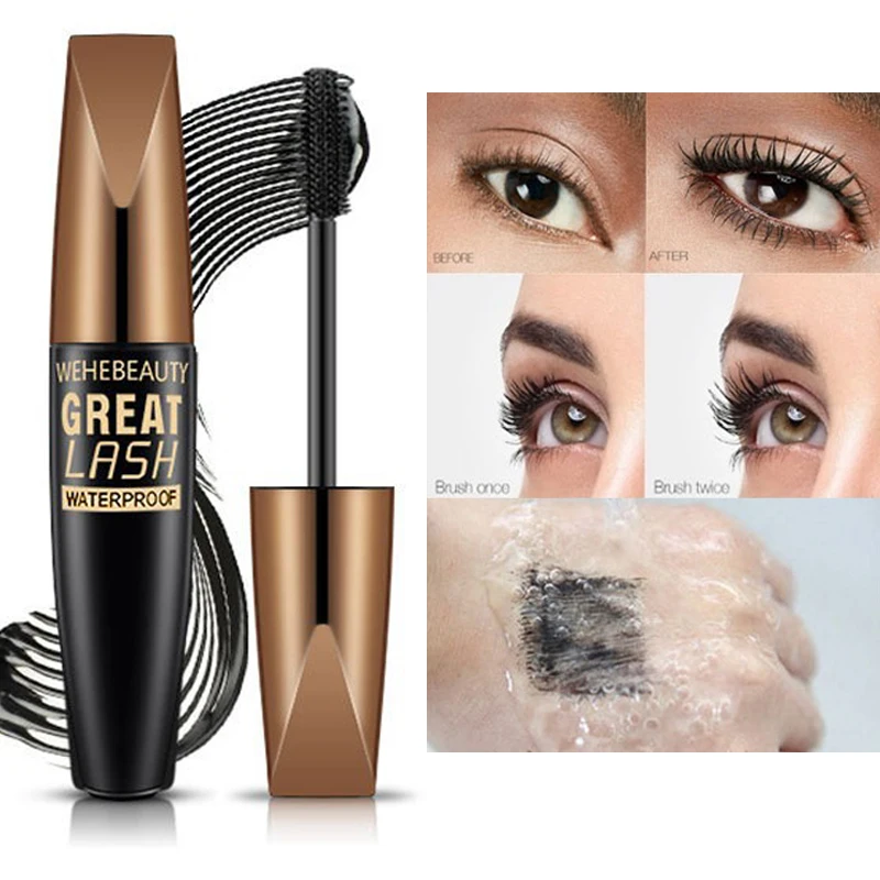 

Waterproof 4D Fiber Mascara Natural Volume Long Lashes Extension Cosmetics Curling Lengthening Eyelash Makeup Black Mascara