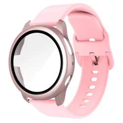 Universal 20mm Watch Strap and Protective Case with Bumper Coverage for Galaxy Watch 6 40mm (Rose gold)