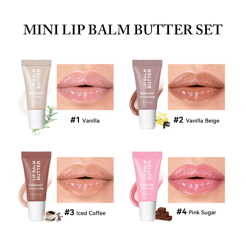 Hydrating Lip Butter Balm Set - Travel-Size Gloss for Nourished, Plump Lips
