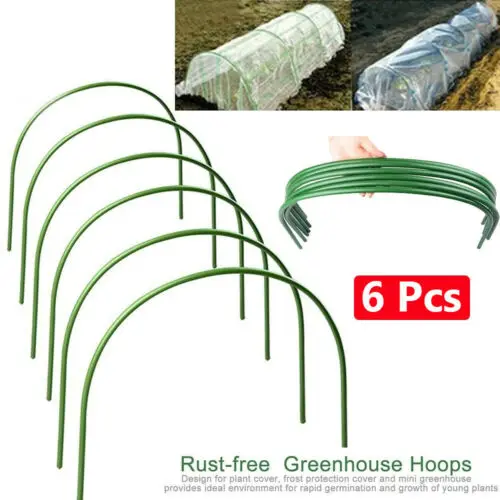 6PcsGreenhousePlantHoopGrowGardenTunnelHoopSupportHoops