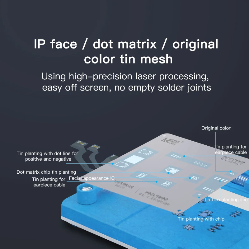 Maant Face Id Dot Matrix Repair Fixture Per Iphone X-15Pro Max Dot Matrix Face Id Test Repair Bga Reballing Planting Platform