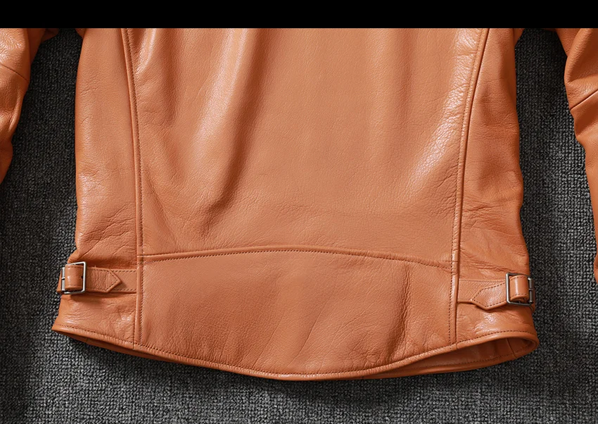 Winter Vintage Top Layer Cowhide Leather Jacket Men Plus Size Swallow Tail Short Slim Youth Trend Coat mens lambskin coat