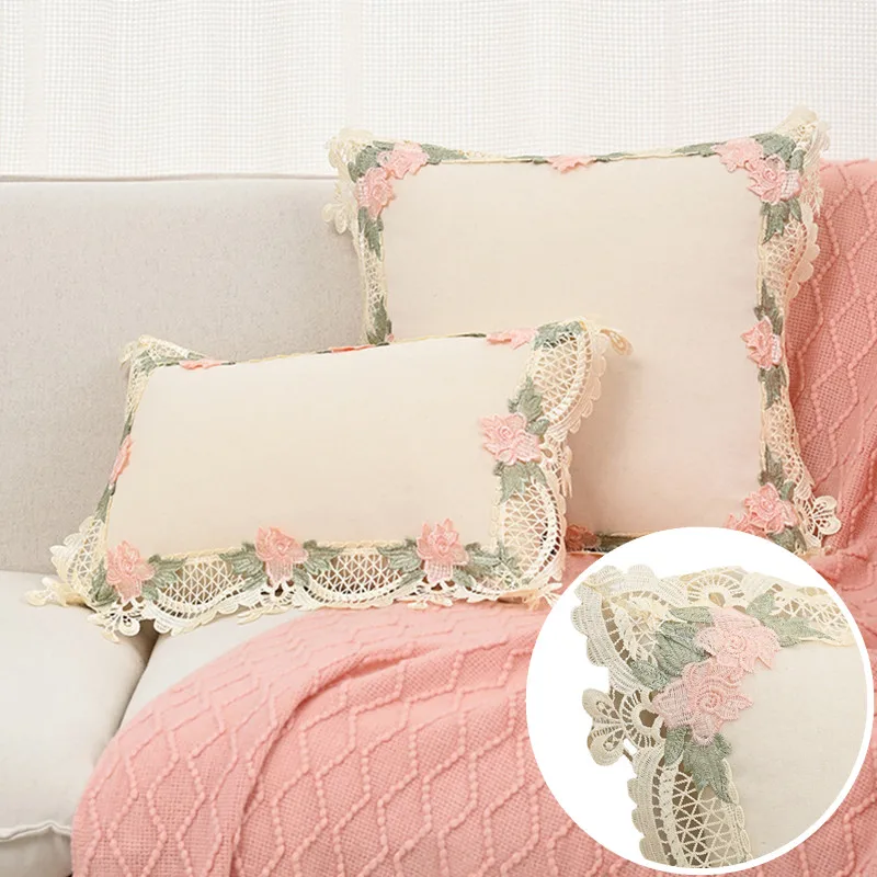 

Чехол для подушки с вышивкой, искусственная Цветочная стильная наволочка, 30x50/45x45 см, наволочка для подушки, housse de coussin