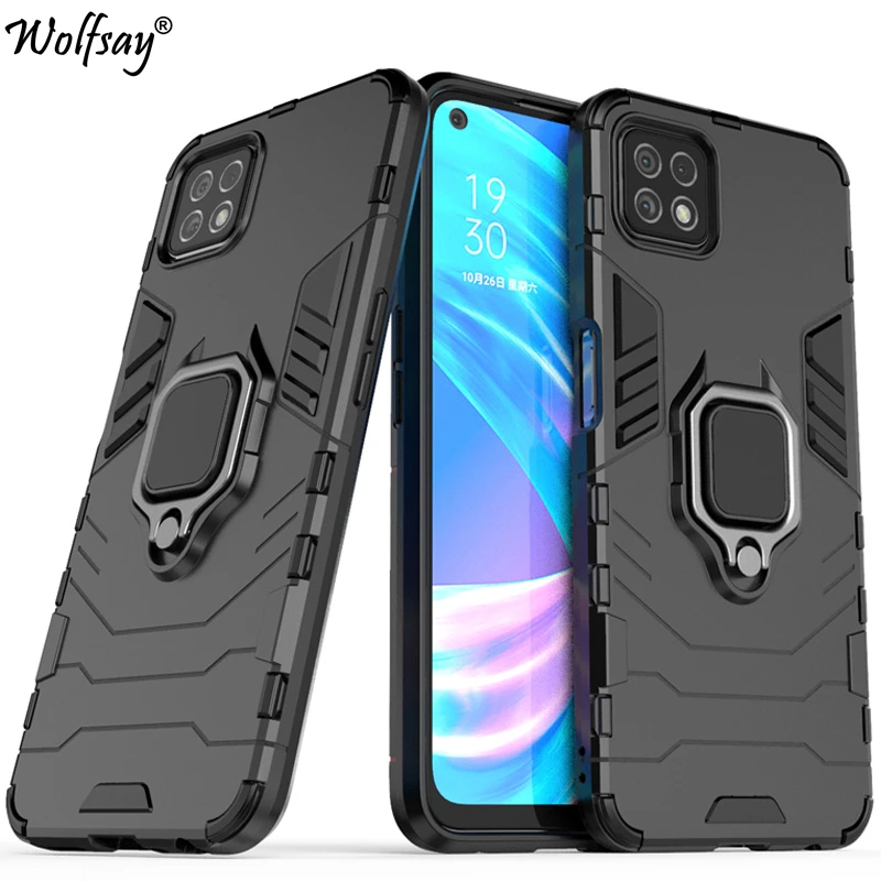 For Oppo A73 5G Case Armor Magnetic Suction Stand Full Edge Cover For Oppo A73 5G Case For Oppo A73 A54 A74 A94 A95 A96 A76 A36